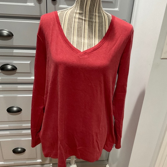 Eddie Bauer Tops - Eddie Bauer Favorite Long Sleeve V Neck Tee, Size XXL, NWT